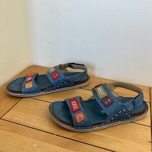 Volks Walkers Leather Comfort Sandals Blue Multi Women's EU 39